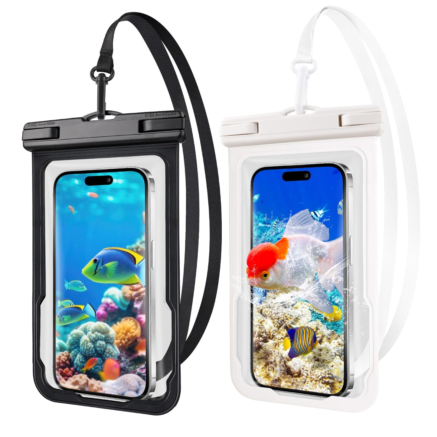 2 Pcs Waterproof Phone Pouch, Universal Waterproof Phone Case for iPhone Samsung Google Up to 7.3'', IPX8 Water Proof Cellphone Dry Bag for Snorkeling Swimming Beach Kayak Cruise Essentials